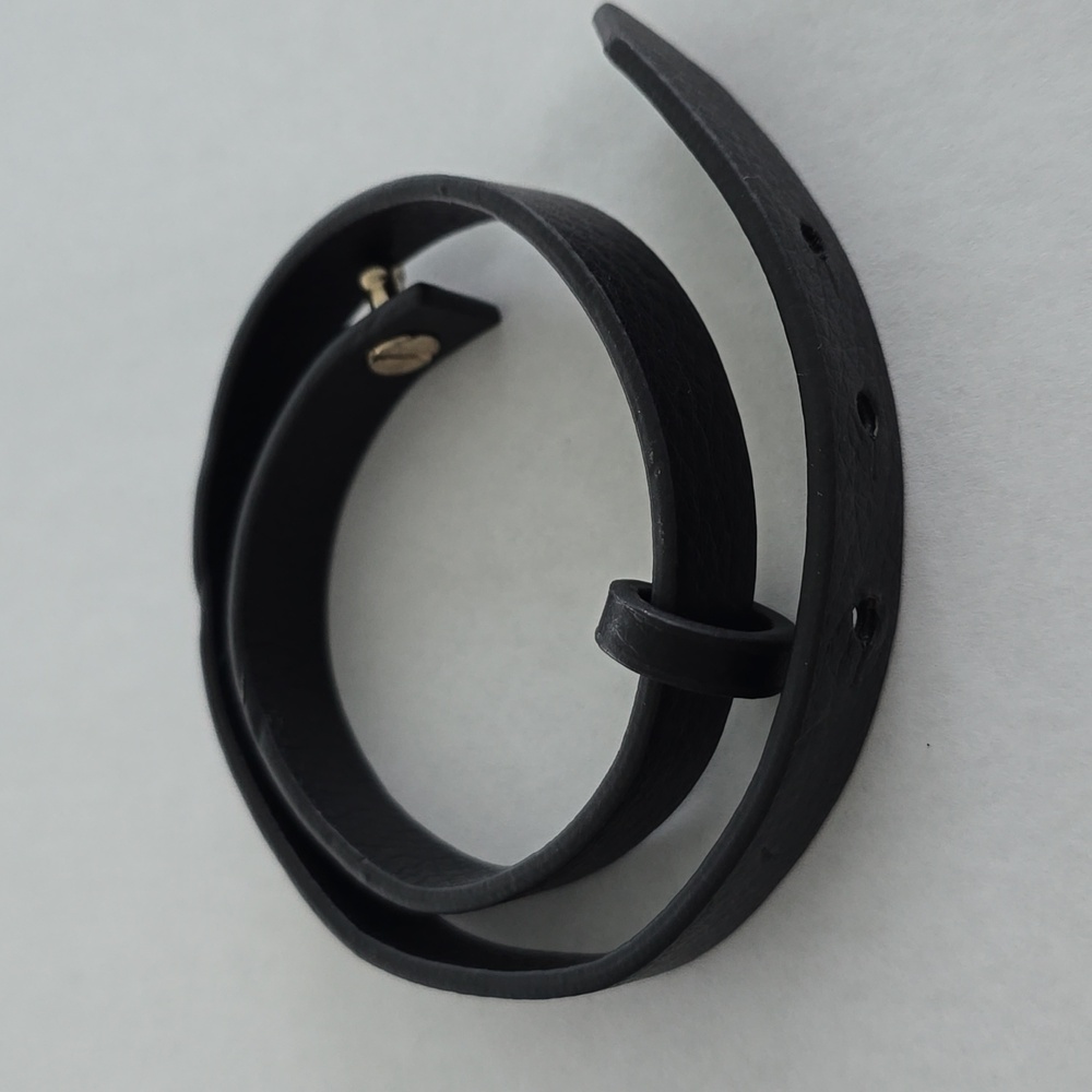 Black leather bracelet unisex